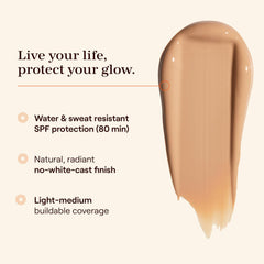 Live Tinted Hueguard dispenser pump highlights easy application during workouts