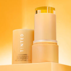Hueguard water-resistant formula stands up to sweat and splashes.
