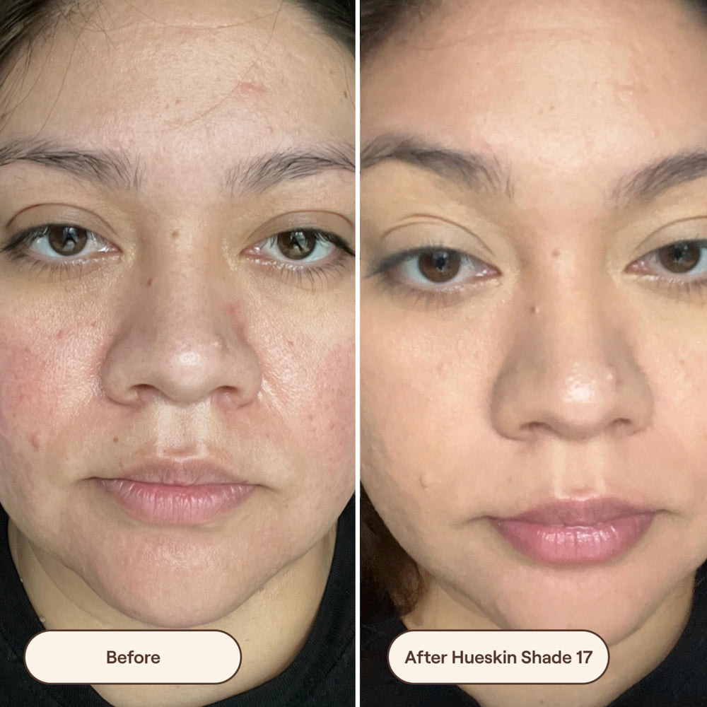 Live Tinted Hueskin Serum Concealer shade 17 on skin for brightened under-eye.