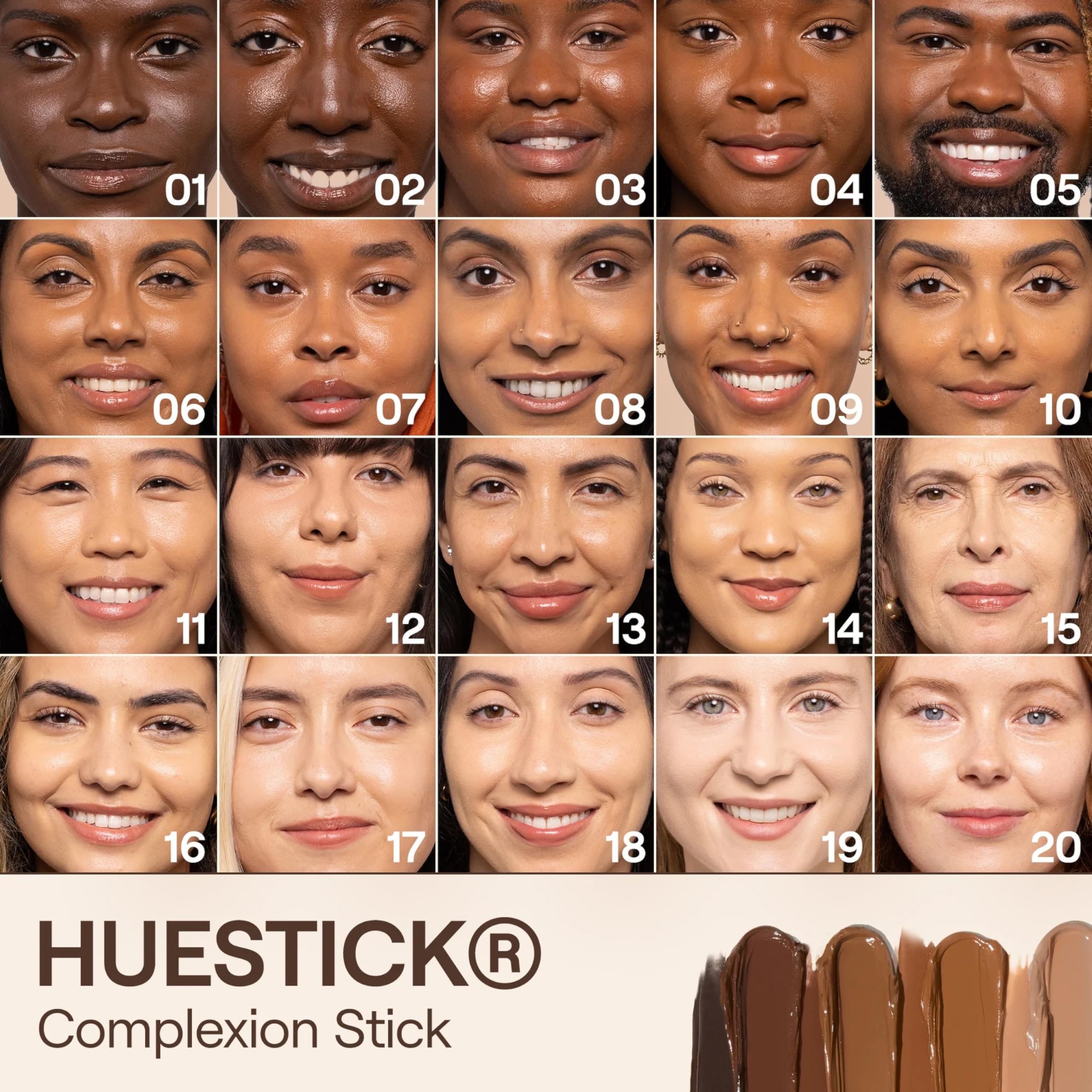 Live Tinted HUESTICK application with fingers for quick blend