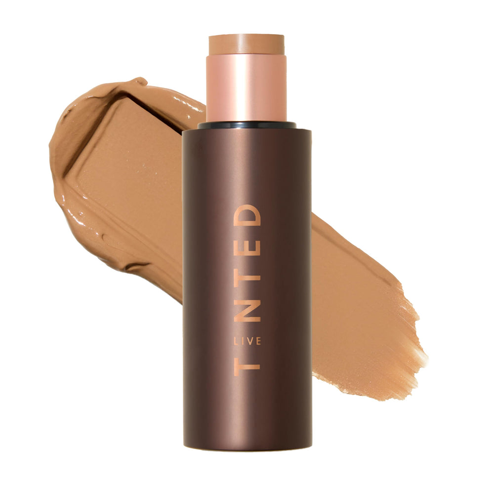 Live Tinted HUESTICK packaging highlights compact design for on-the-go touch-ups.