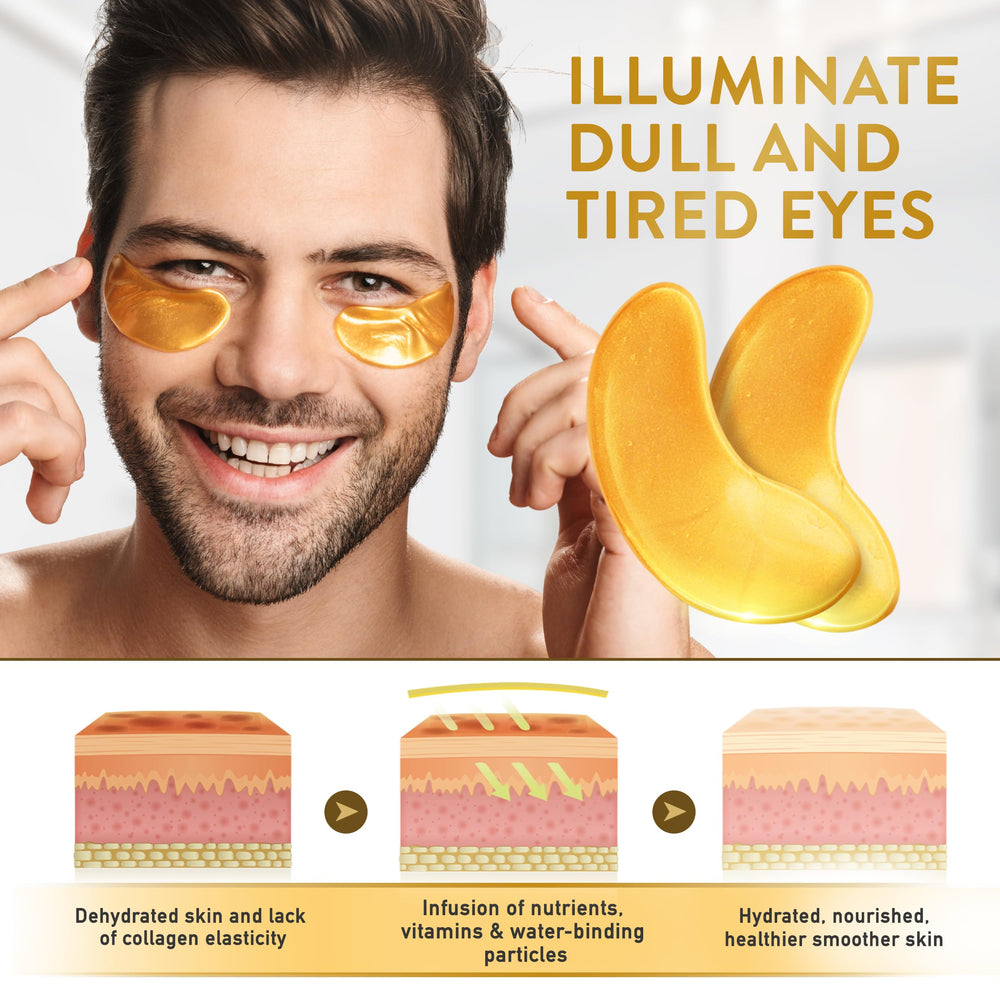PatchRx Gold Under Eye Patches being applied for hydration and luminous under-eye skin