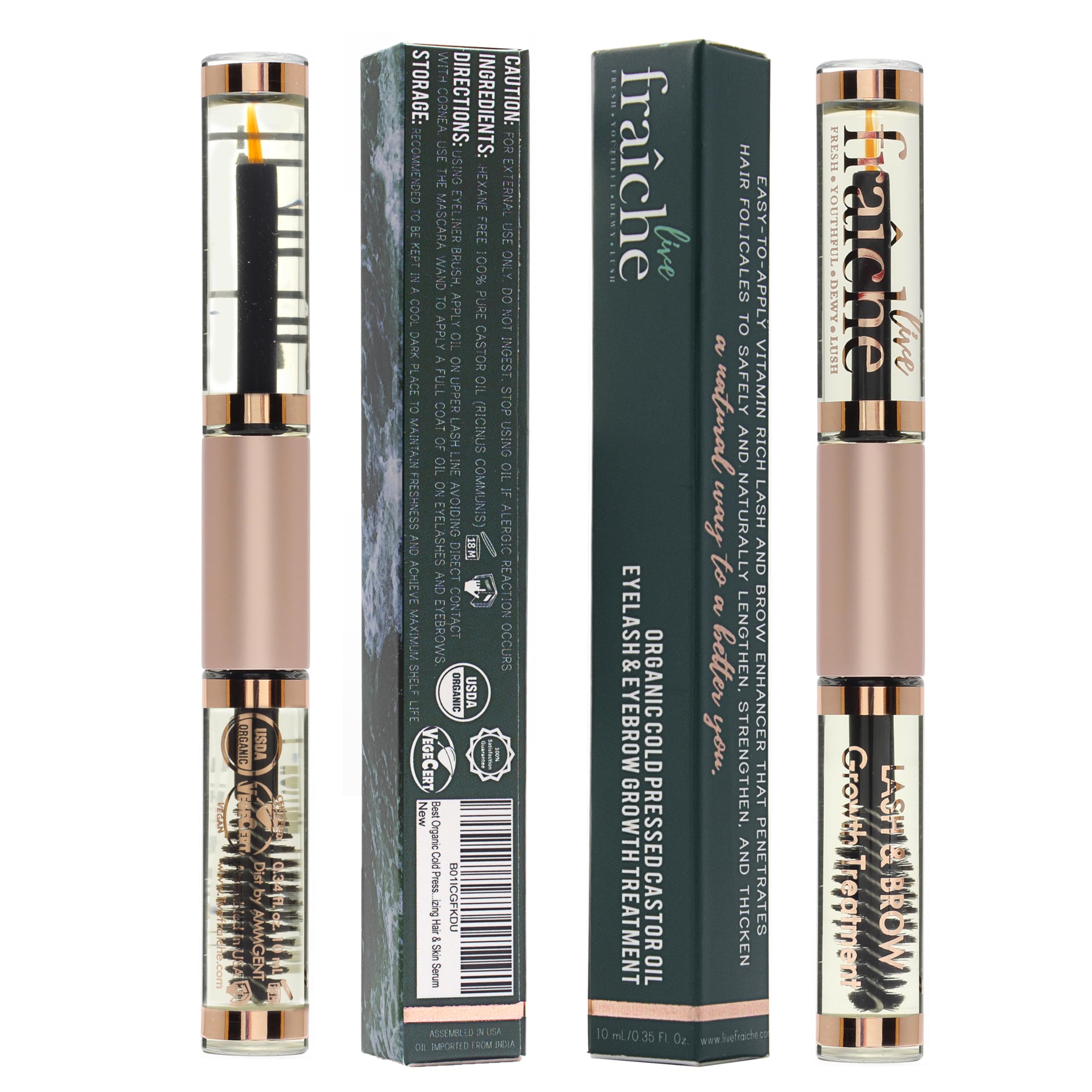 Live Fraiche lash serum tube double pack for healthier lashes and brows.