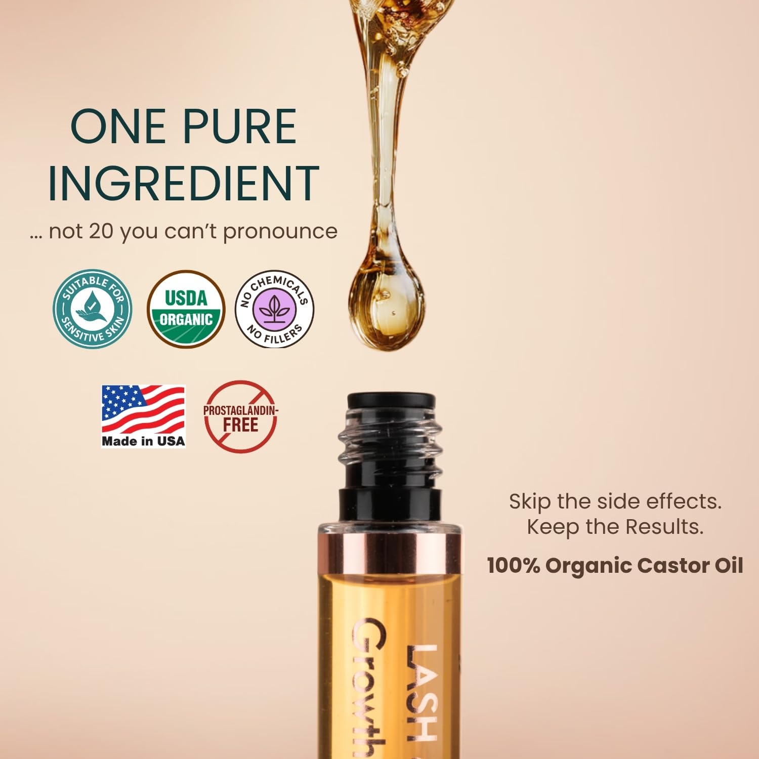 Live Fraiche organic castor oil ingredients highlighted on label