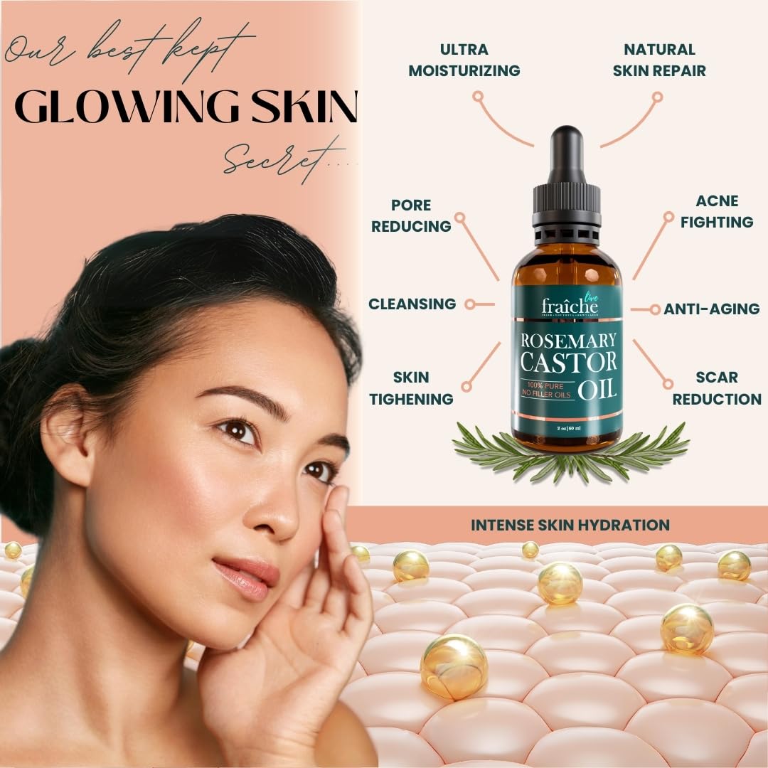 Live Fraiche oil used as a skin moisturizer for hydrated skin.