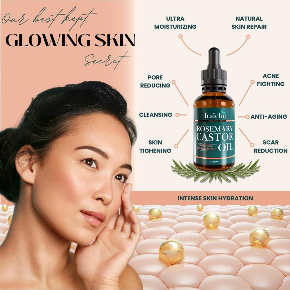 Live Fraiche oil used as a skin moisturizer for hydrated skin.