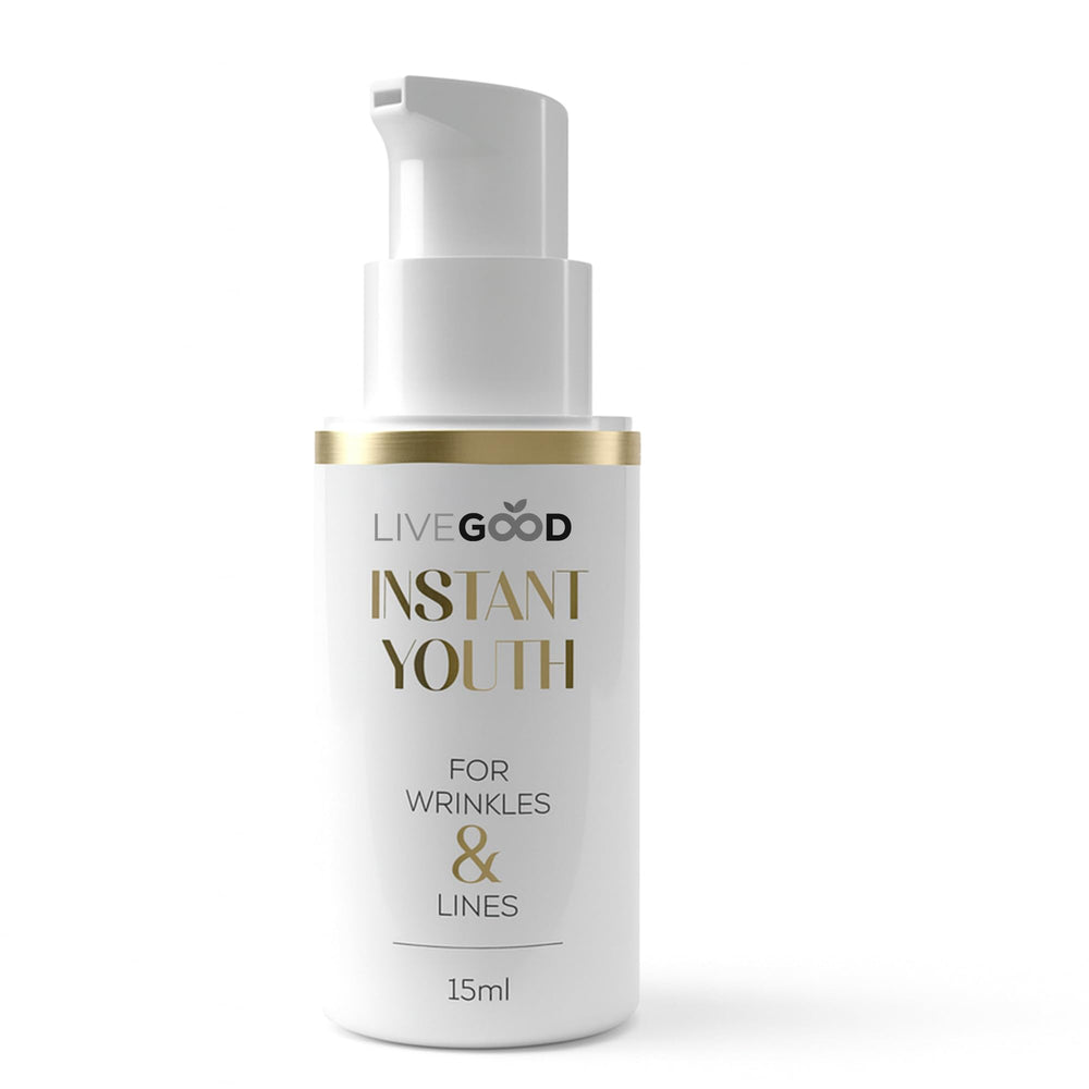 LiveGood Instant Youth is applied to fine lines for a visible lift.
