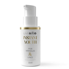 LiveGood Instant Youth is applied to fine lines for a visible lift.