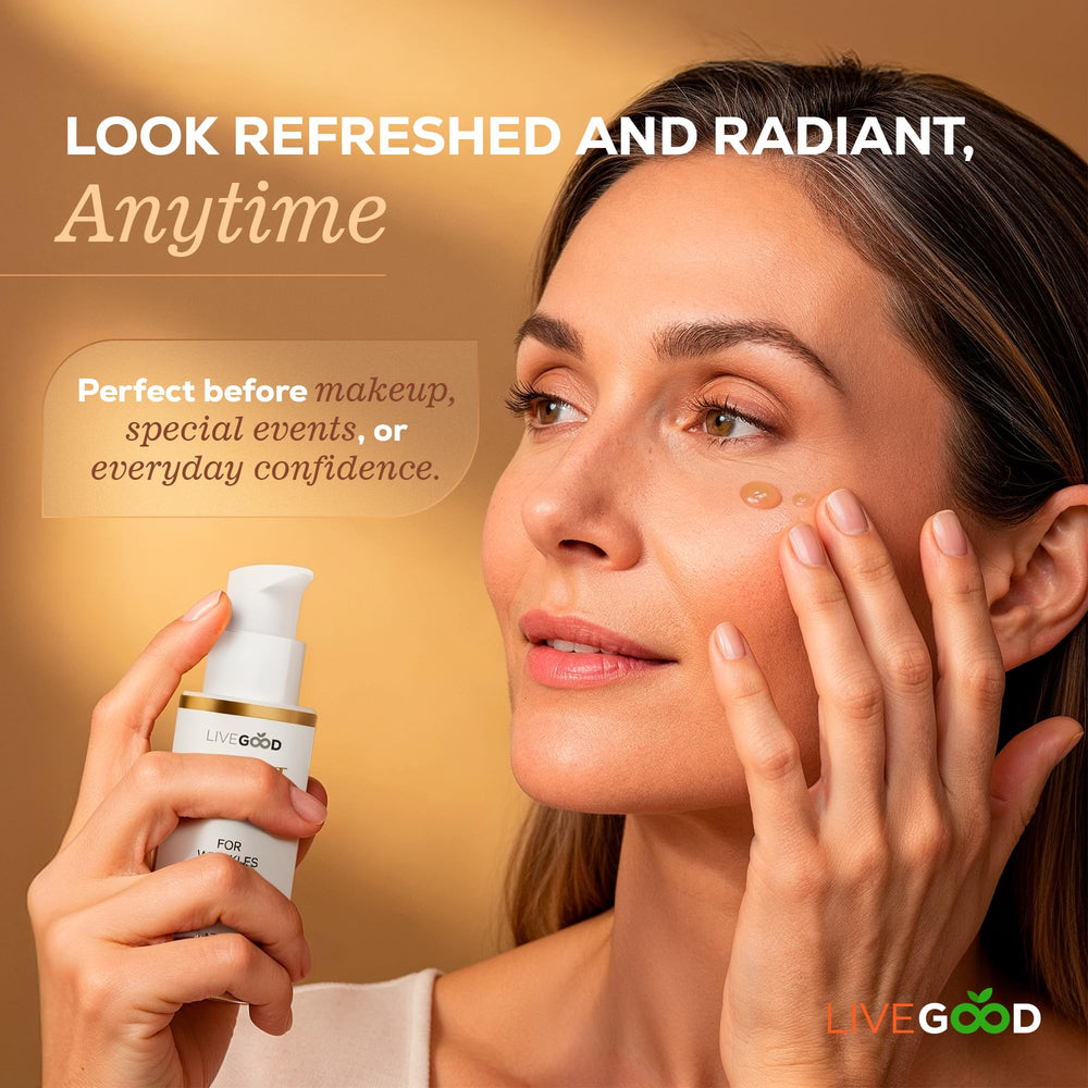 LiveGood Instant Youth looks refreshed before an event with a quick lift.