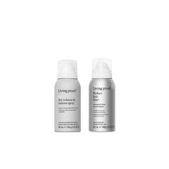 Living Proof Advanced Clean Dry Shampoo bottle pour for quick refresh between washes.