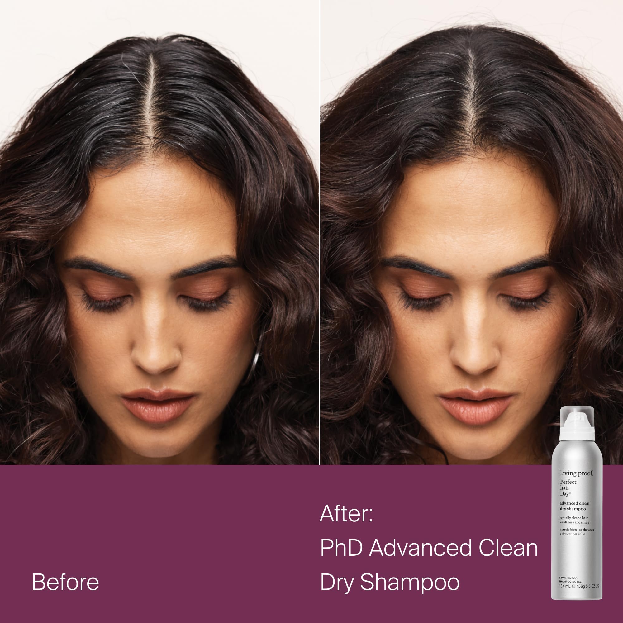 Living Proof Advanced Clean Dry Shampoo bottle for no-wash shine.