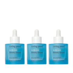 Living Proof Density Serum bottle front showing premium scalp care for fuller-looking hair.