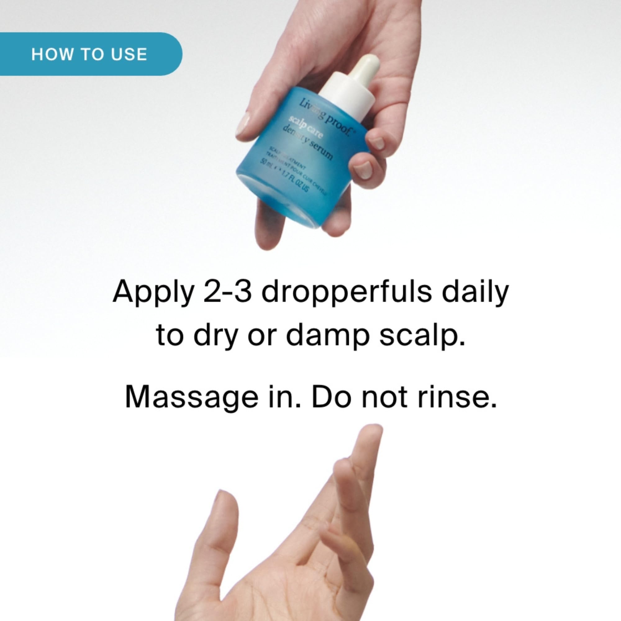 Travel-size Living Proof Density Serum bottle for on-the-go scalp care.