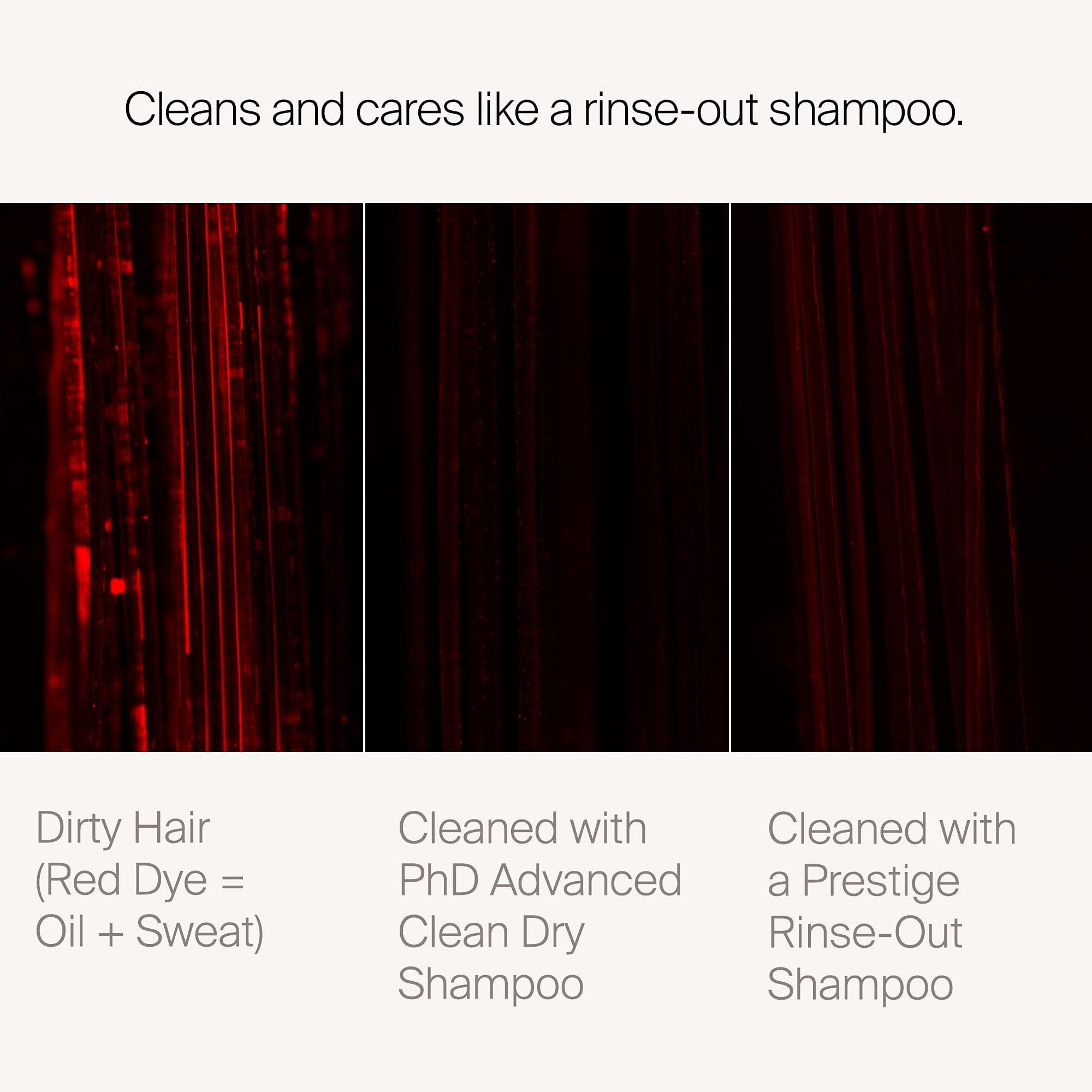 Living Proof Dry Shampoo mist on hair for a midday refresh.