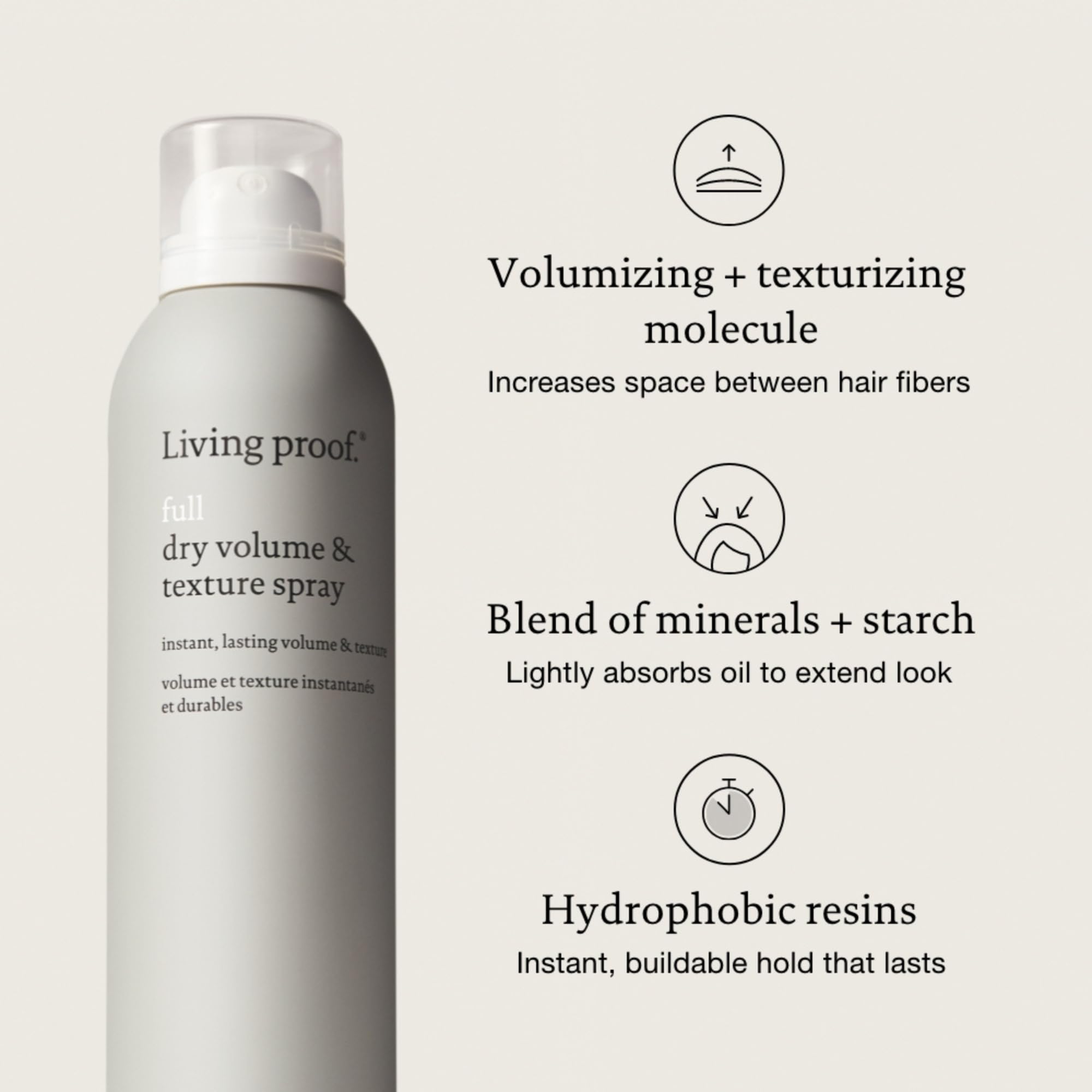 Living Proof Full Dry Volume absorbs oil to refresh styles between washes.
