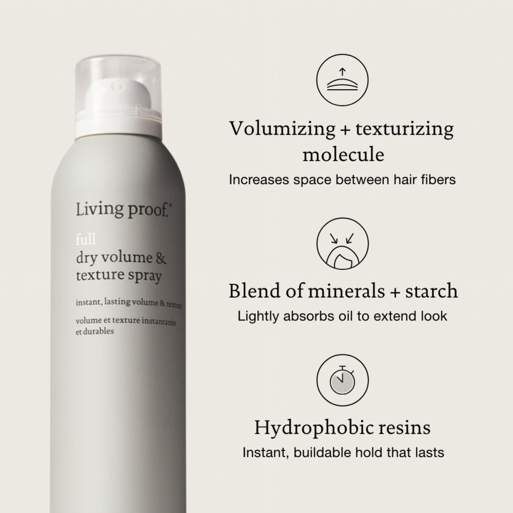 Living Proof Full Dry Volume absorbs oil to refresh styles between washes.