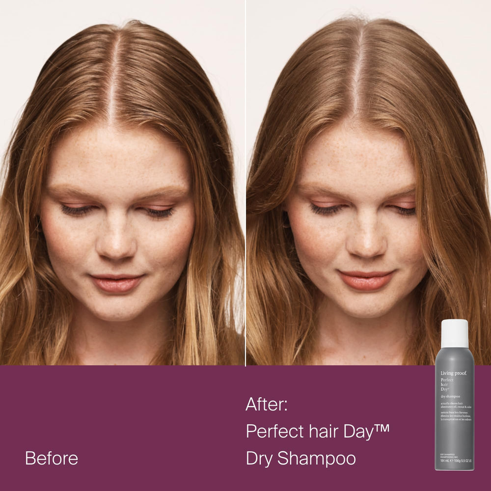 Living Proof Original Dry Shampoo pour action refreshing after workout.