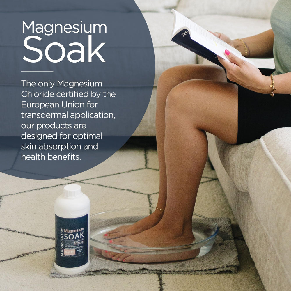 Living the Good Life Naturally foot soak in use for a calm bedtime routine.