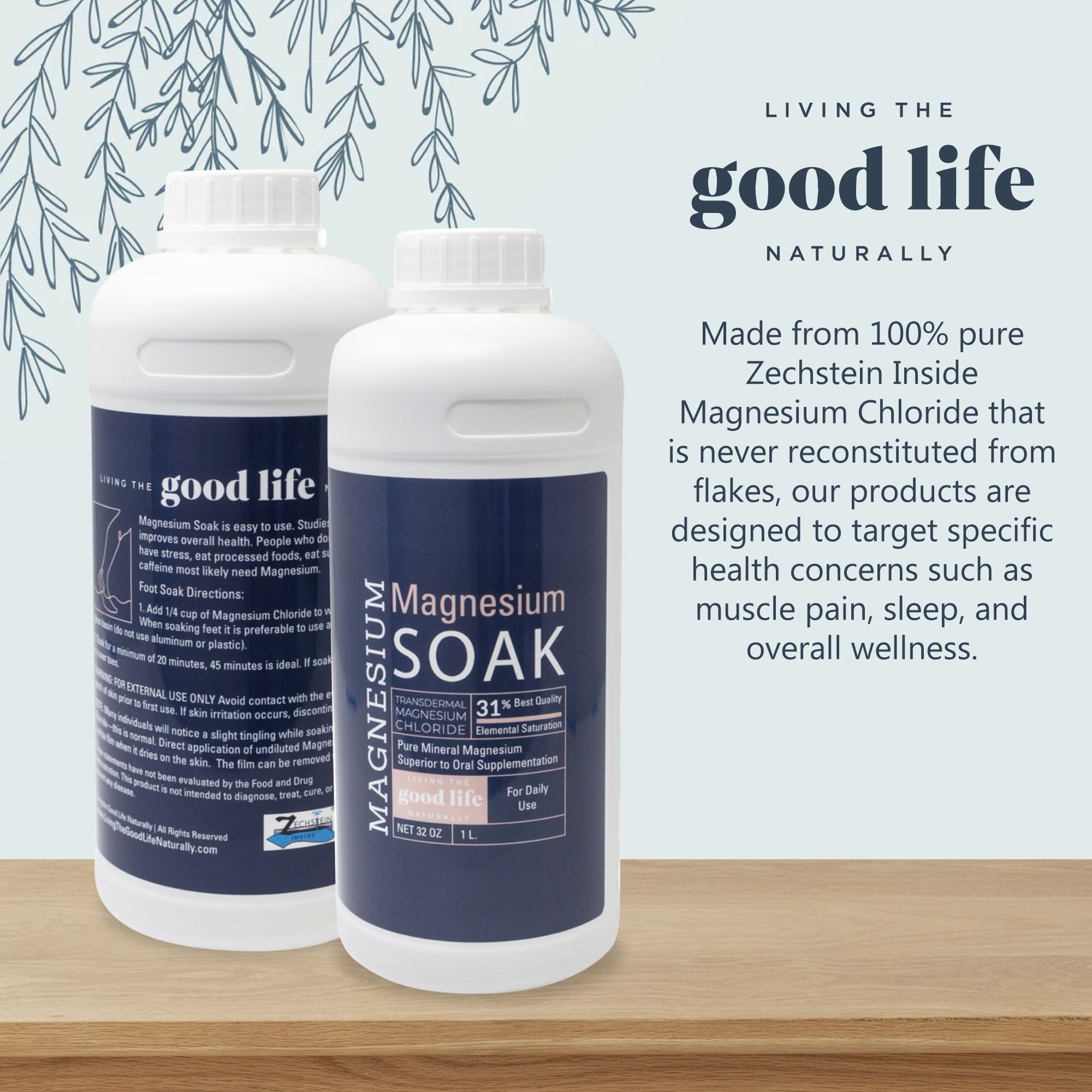Living the Good Life Naturally bath scene showing skin nourishment after soak.