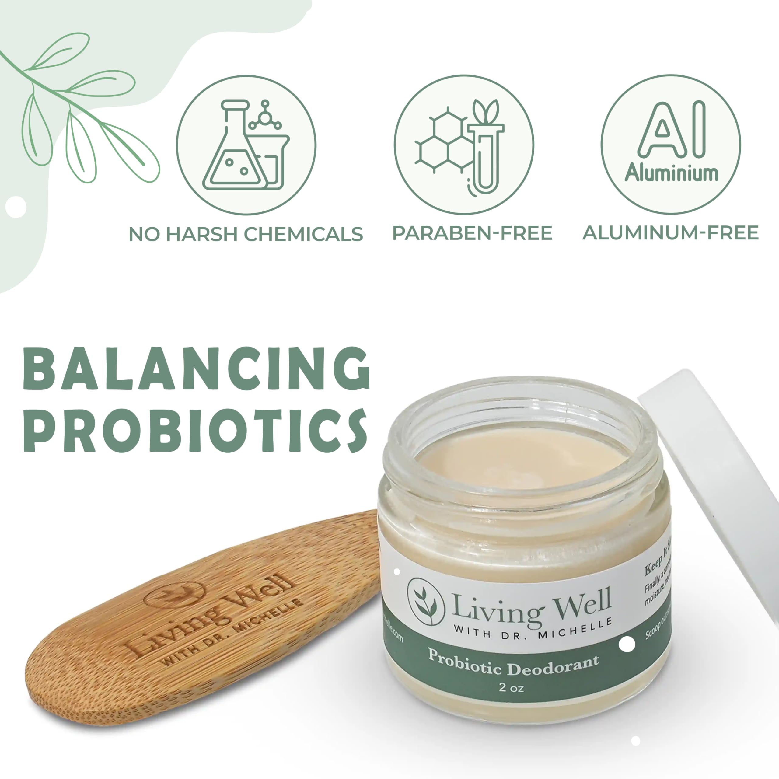 Living Well with Dr. Michelle unscented formula label swatch promotes clean, irritation-free protection