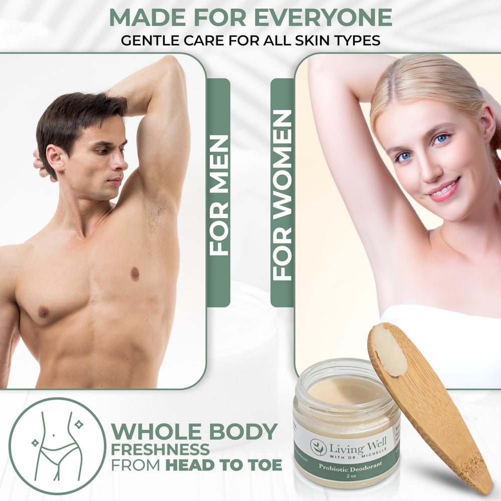 Underarm-area usage with Living Well with Dr. Michelle unscented formula for sensitive skin