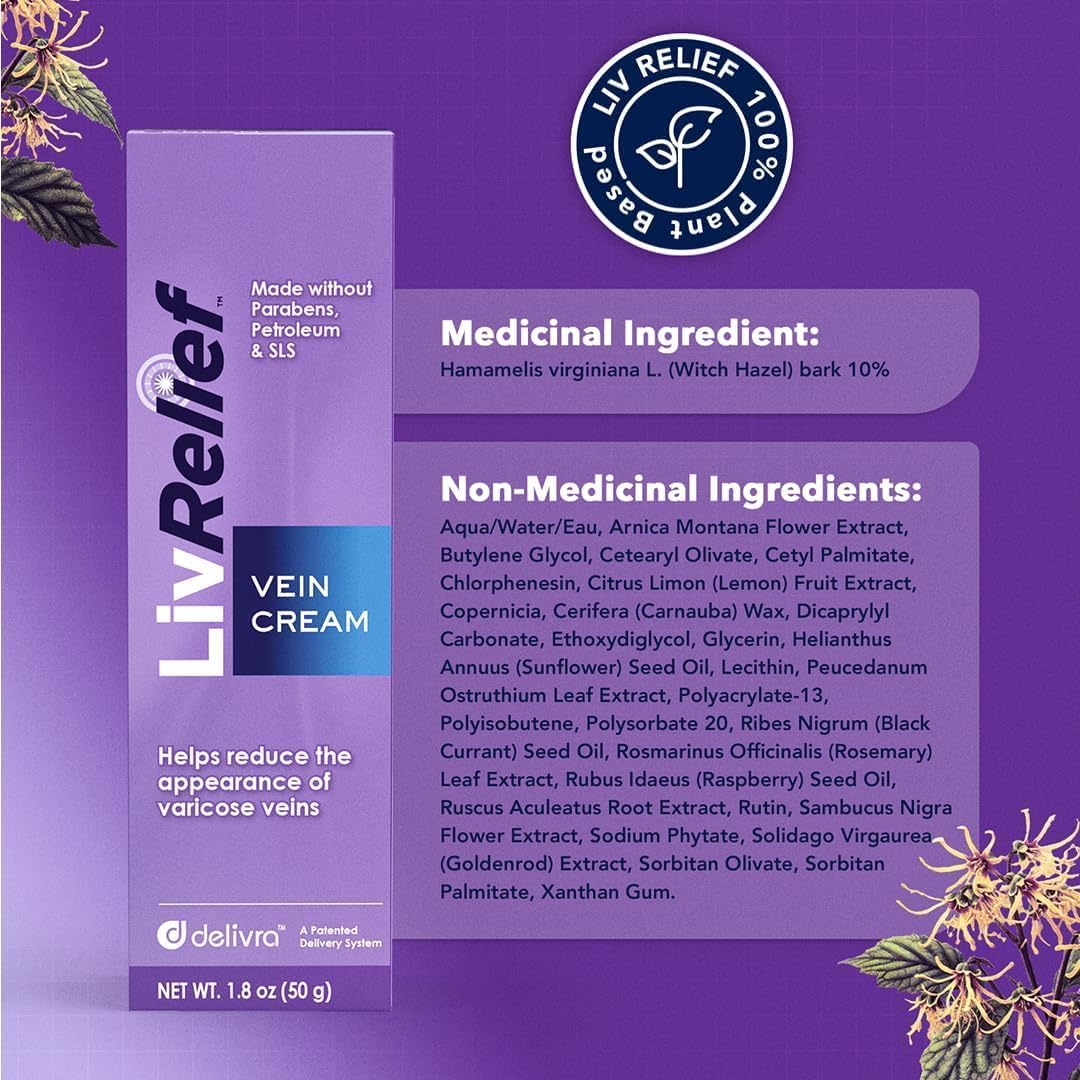 Bathroom counter with LivRelief box, ideal for daily leg care routine.