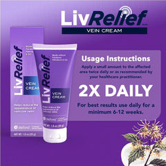 Gently massaging LivRelief cream on the leg shows practical daily use.