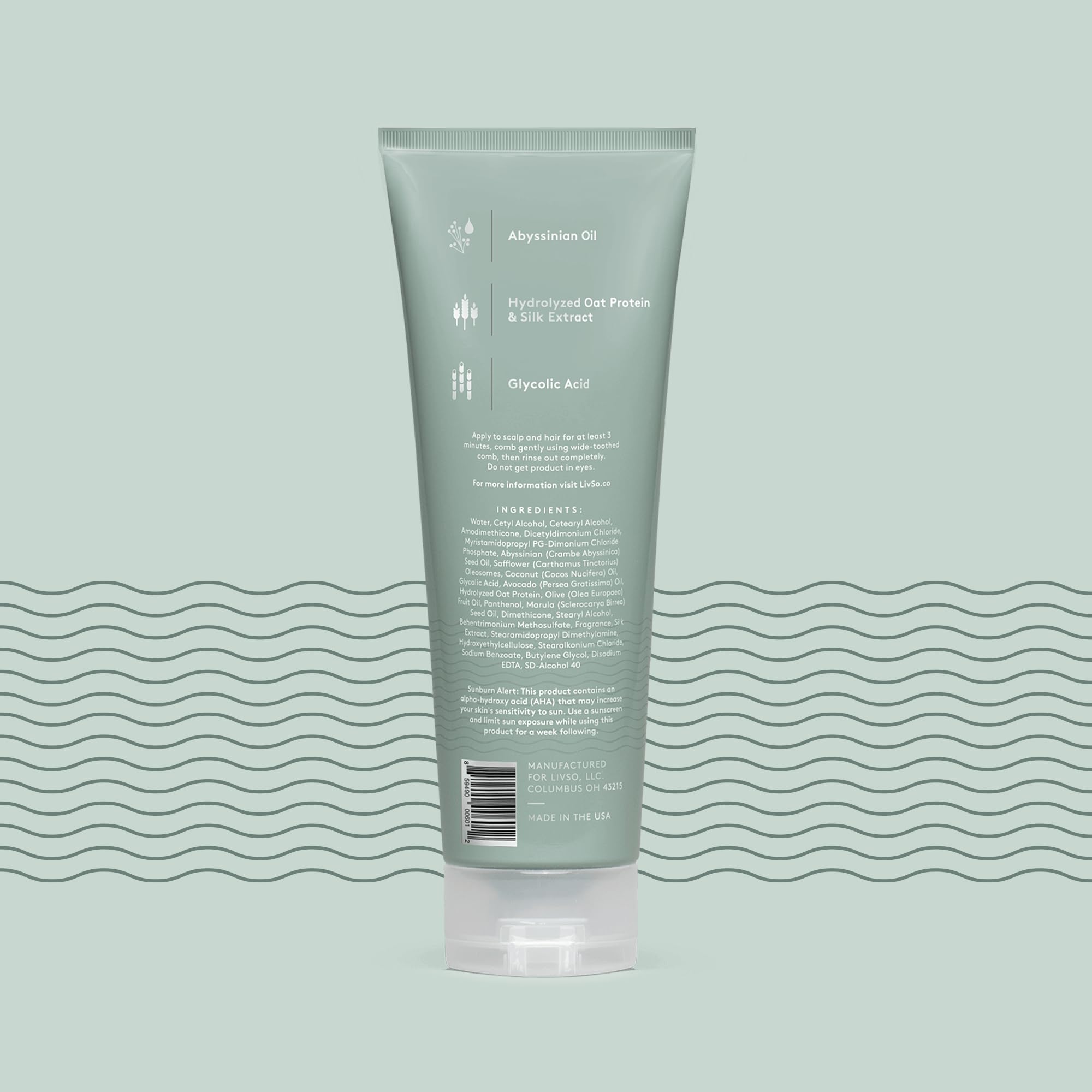 LivSo Moisturizing Scalp Conditioner being applied to scalp detangles and smooths hair.
