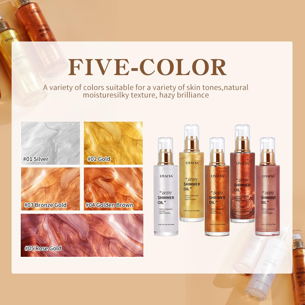 LIYALAN Shimmer Oil easy-clean formula washes off with soap