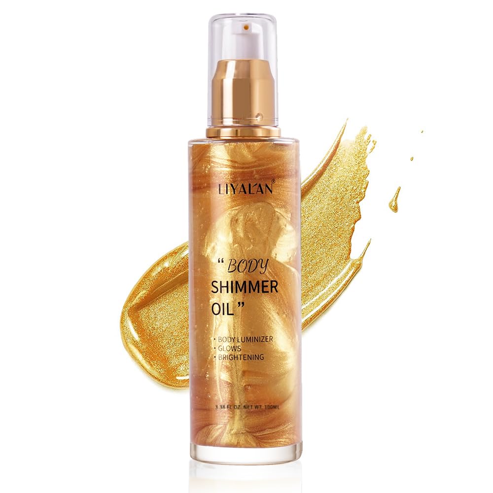 LIYALAN Shimmer Oil bottle pour for easy application and radiant glow