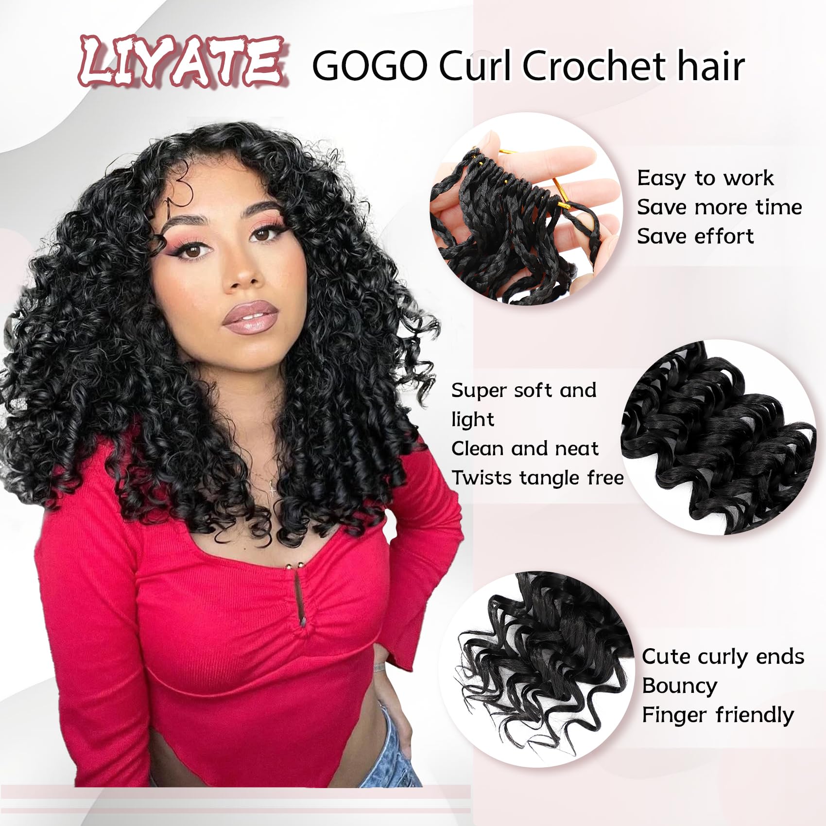 LIYATE Pre-looped synthetic braiding hair 8inch offering tangle-free, comfortable wear