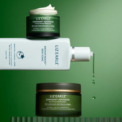 Liz Earle Superskin cloth used with warm water for gentle removal.