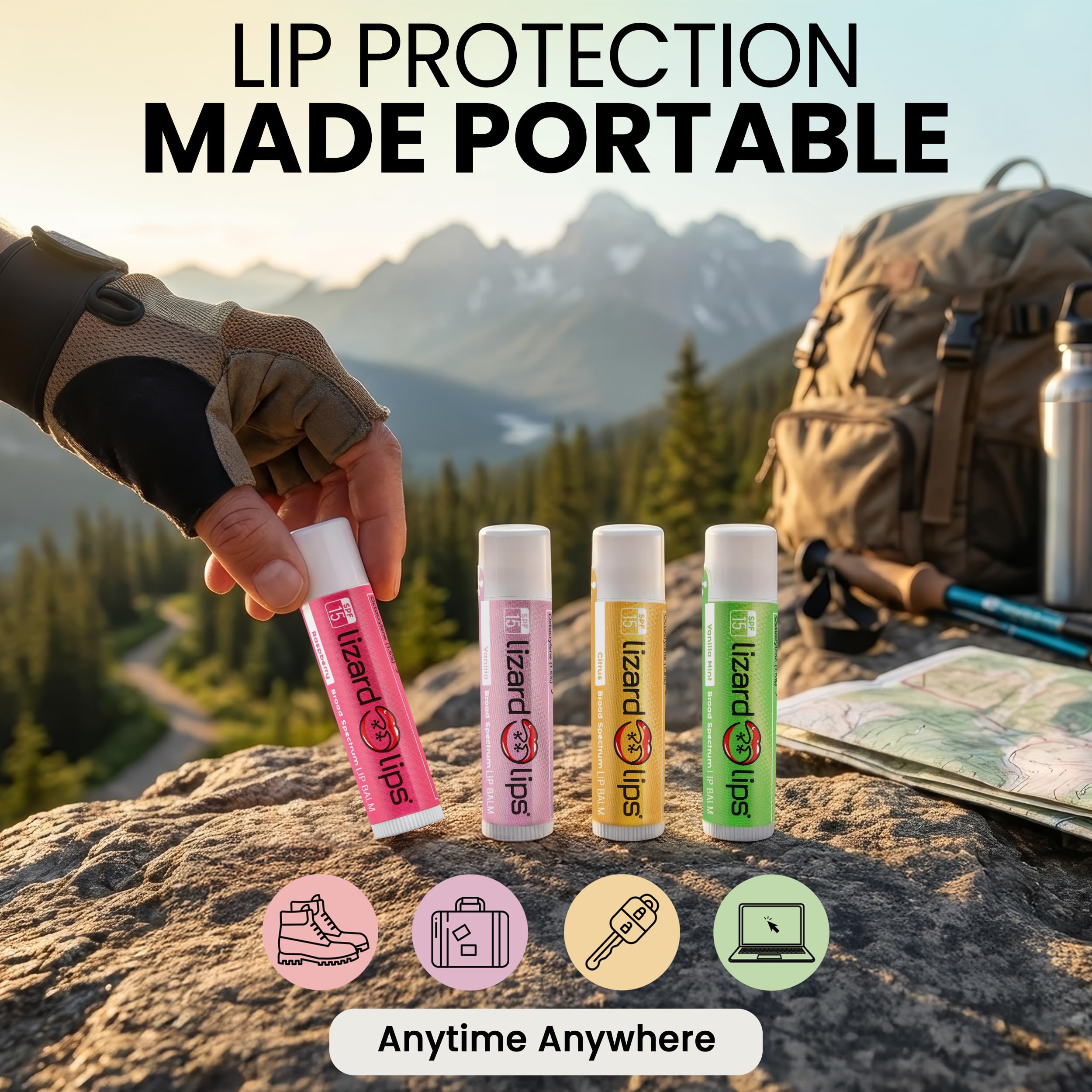 Lizard Lips flavor variety pack shown for choosing different tastes and textures.