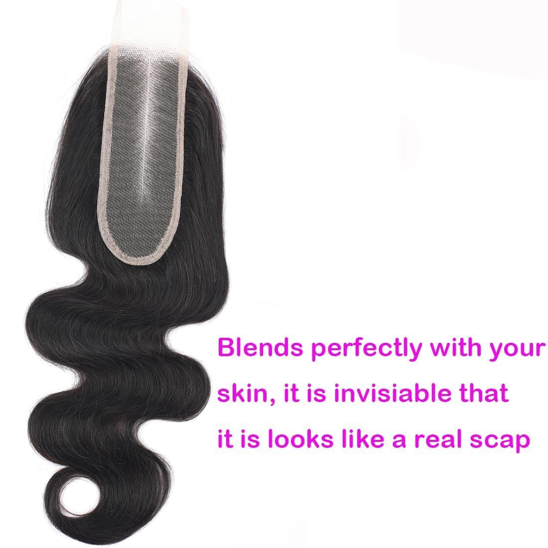 Lizourey glueless lace closure offers secure wear and easy application.