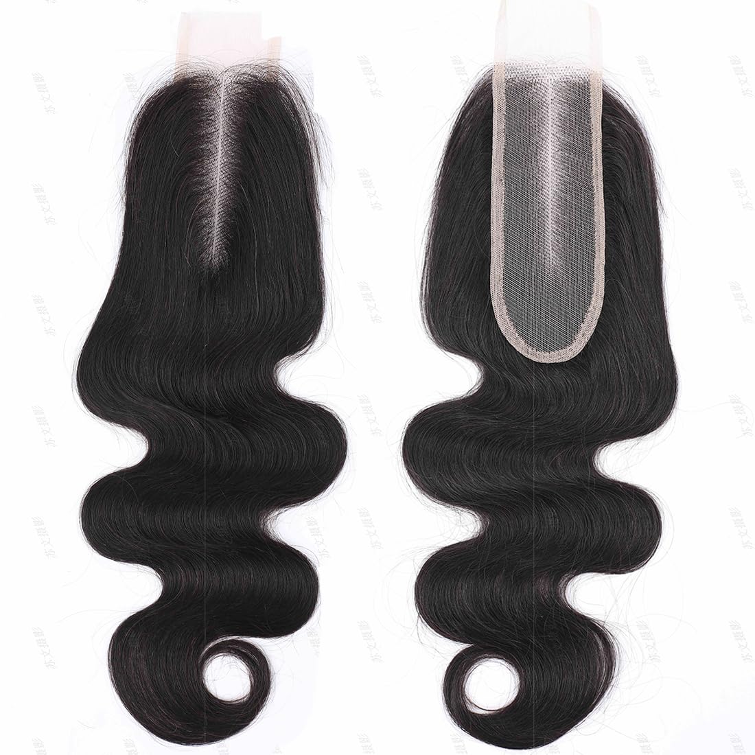 Lizourey middle-part closure with Swiss lace for invisible parting and comfort.