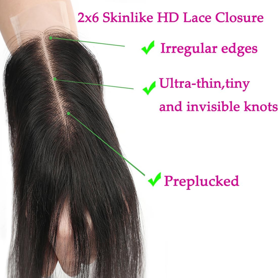 Lizourey pre-plucked natural hairline closure for quick, realistic installation.