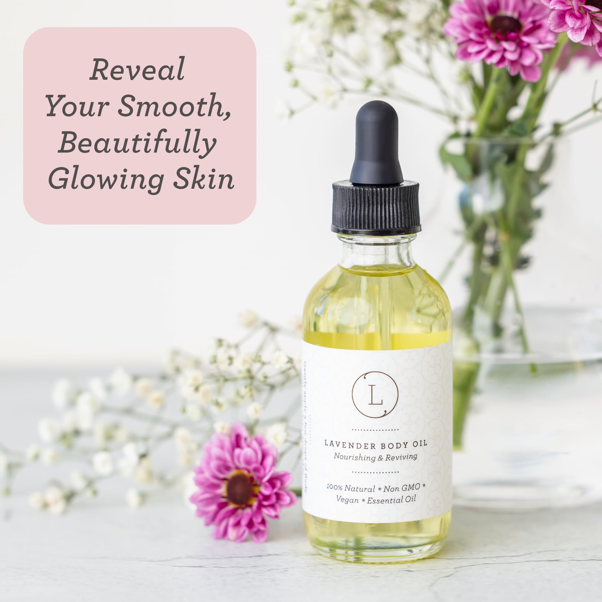 Lizush Lavender Body Oil used during bath time for soothing moisture