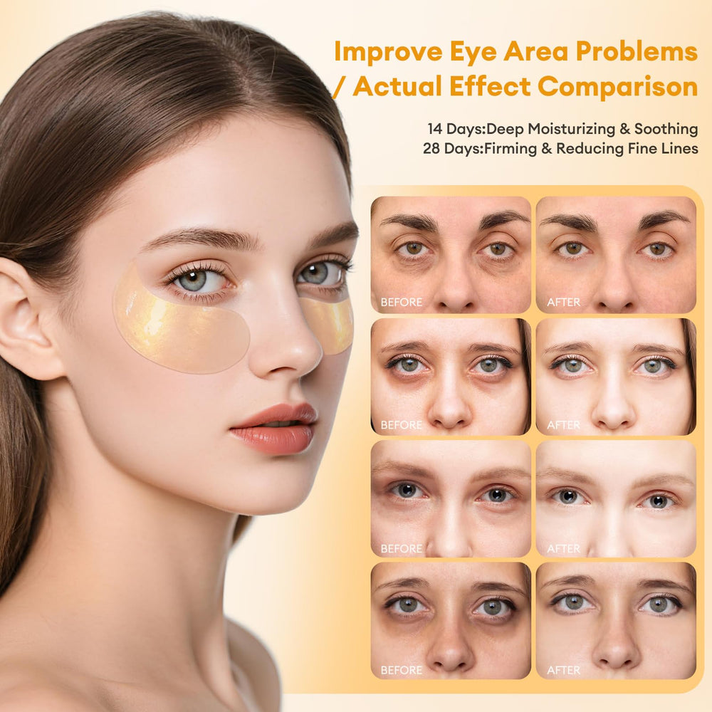 Close-up of LJ KuKu Lady hydrogel eye patches showing smooth texture for puffiness relief