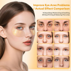 Close-up of LJ KuKu Lady hydrogel eye patches showing smooth texture for puffiness relief