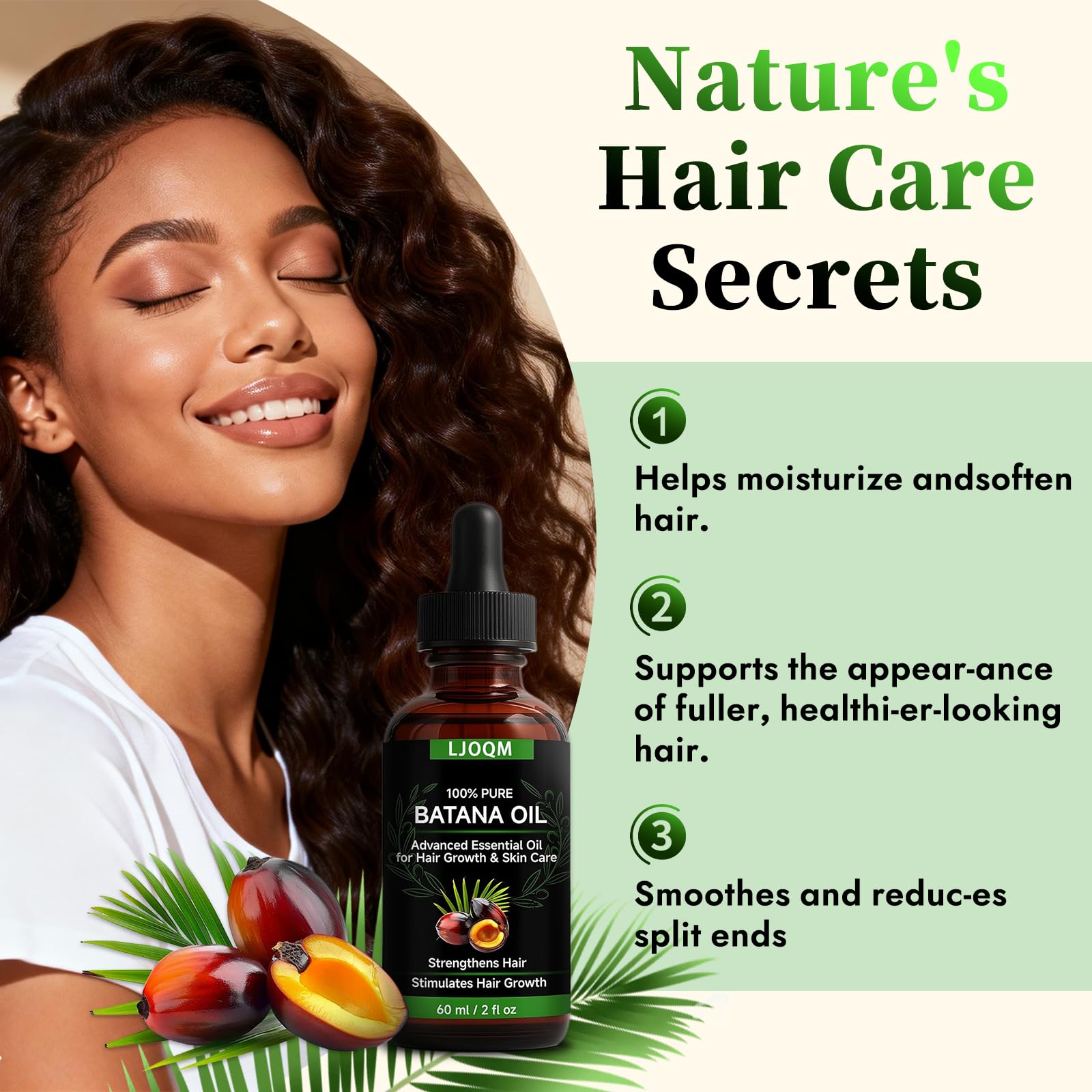 LJOQM Batana Oil pour showing easy application and quick absorption.