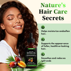 LJOQM Batana Oil pour showing easy application and quick absorption.