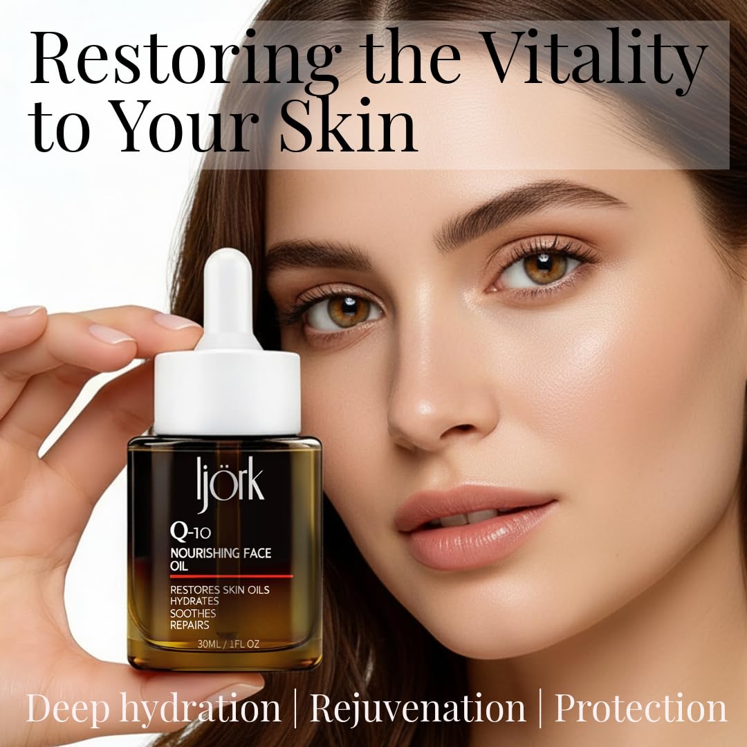 ljork Q-10 Face Oil with vitamins C and E boosting glow
