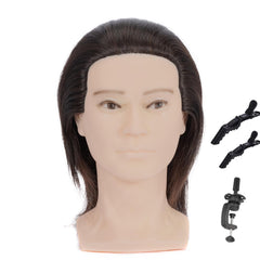 LJSMJF male mannequin head with stand for professional haircut practice.