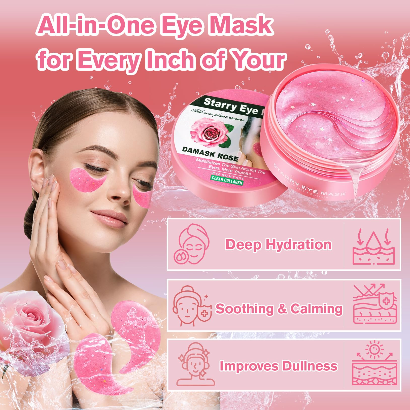 Lktvys Rose Eye Patches help cool tired eyes and reduce puffiness.