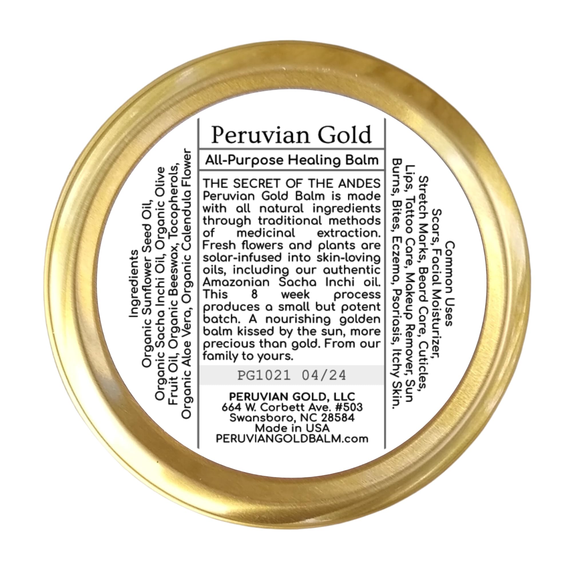 Organic oils and vitamin E highlighted for nourishing skin health.
