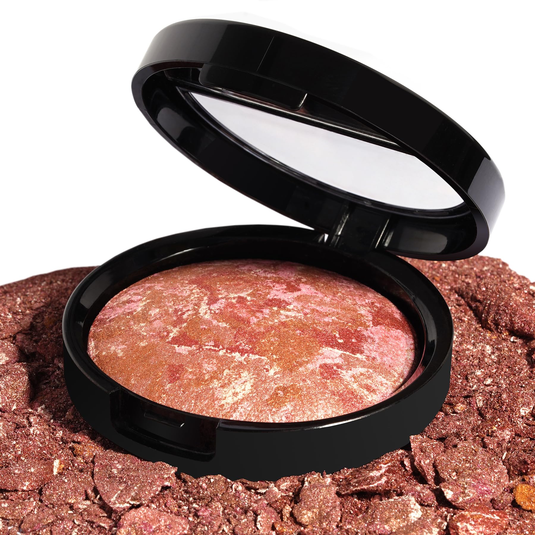 llasido Nebula Night baked bronzer swatch showing natural bronze for contour and sculpted definition