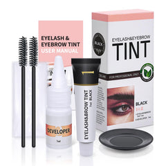 LLNNOVUE eyelash and eyebrow color kit packaging with at-home tinting