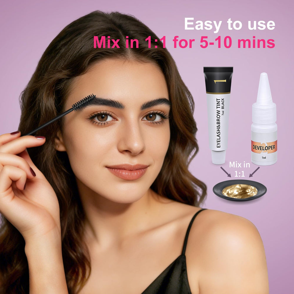 LLNNOVUE smudge-proof and waterproof finish test on lashes and brows