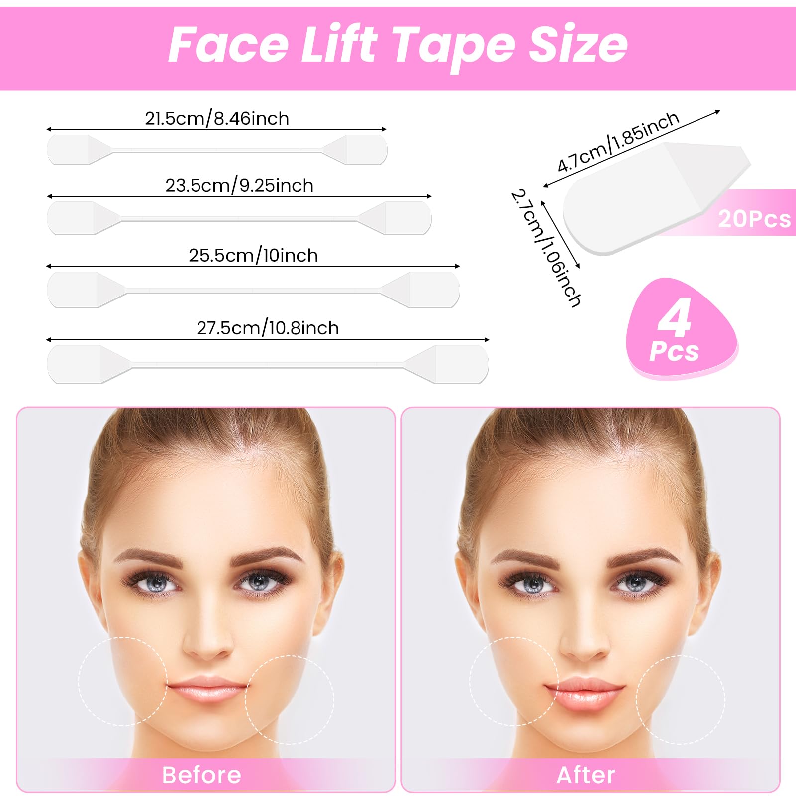 LLOUSSAK face lift tape invisible four sizes offer personalized fit and comfortable wear