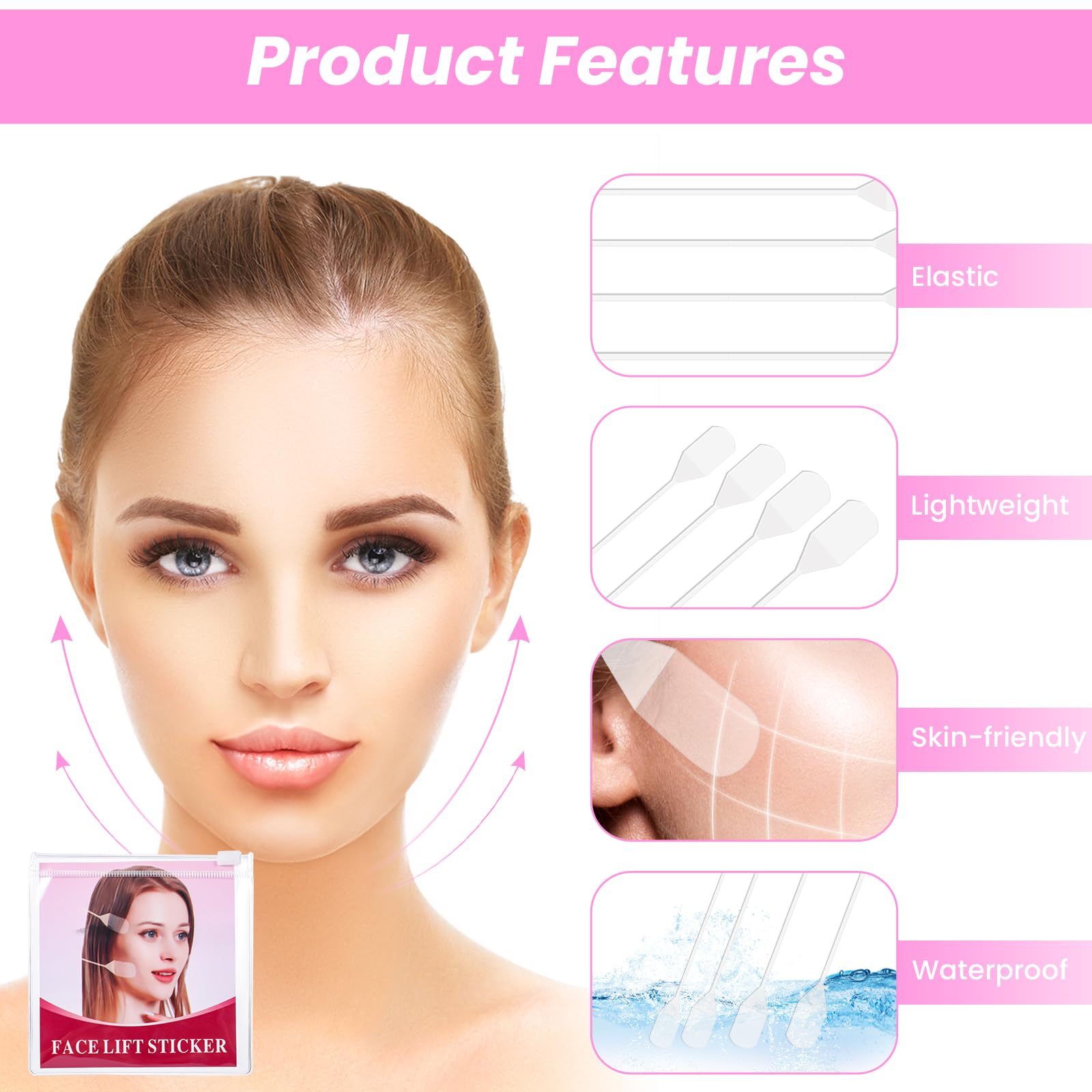 LLOUSSAK invisible lift tape application on skin for quick lift and contour